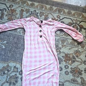 Lou lou Bamboo tie pajama plaid pink